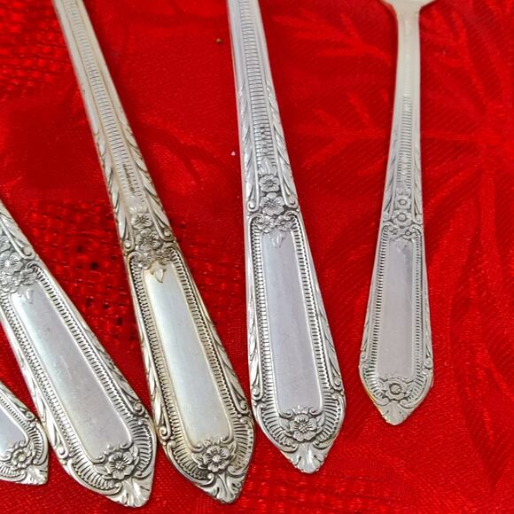 5X Serving Set COTILLION Rogers Vintage Silverplate Flatware IS Pie Spoons Sugar - Picture 7 of 8